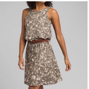 Prana Mandoline Dress Women's Small Floral Elastic Drop Waist Built In Bra